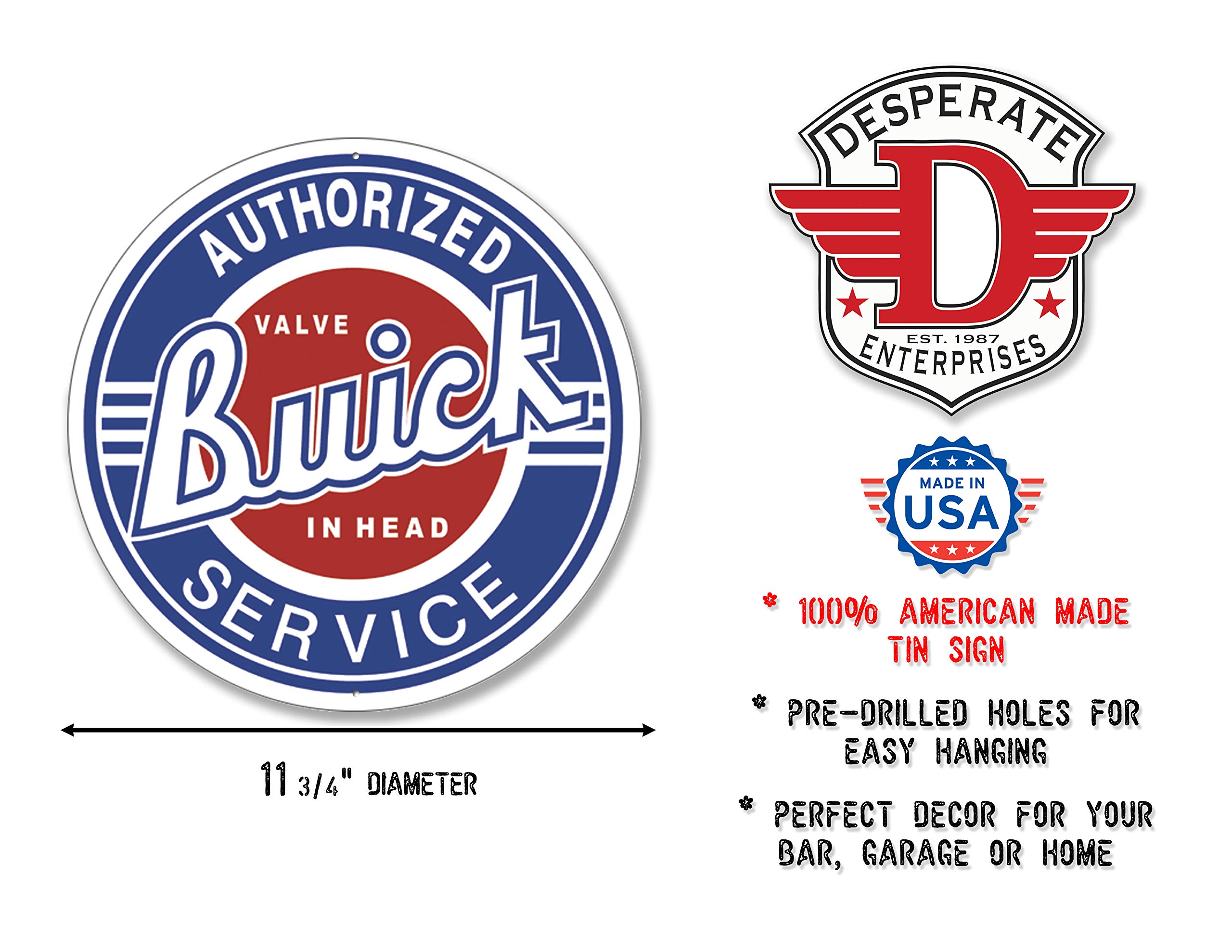 Signs 4 Fun SRAB Buick Service Round Sign, Blue : Amazon.ca